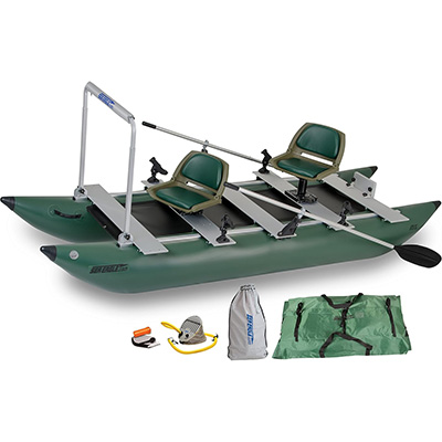 Sea Eagle FoldCat Inflatable Fishing Boat Pro Angler Guide Package